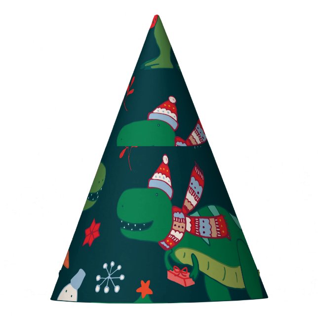 Chapéu De Festa Dinossauro T-Rex: Ano Novo de Natal. (Frente)