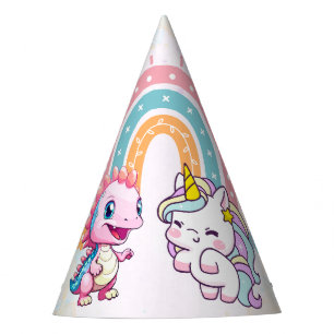 Chapéu De Festa Dinossauros do Unicórnio, cor-de-rosa, Festa de an