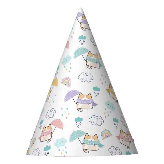 Chapéu De Festa Doce Rainy Day Pattern Party Hat (Frente)