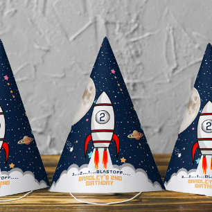 Chapéu De Festa Dois o segundo aniversário da Moon Rocket Ship