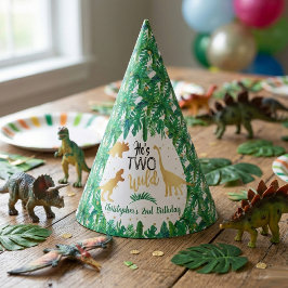 Chapéu De Festa Dois segundos aniversários de Dinossauros Selvagen