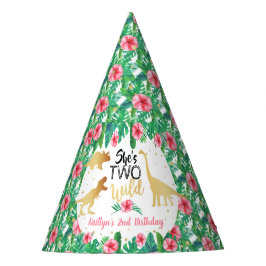 Chapéu De Festa Dois segundos aniversários de Raparigas Dinossaura