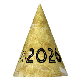 Chapéu De Festa Doodle Caprichoso Olá 2026 Ano Novo Dourado