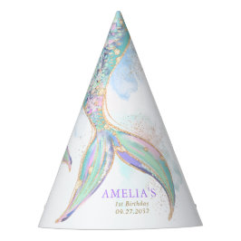 Chapéu De Festa Dourada Trilha de Sereia com Largura sob o Anivers