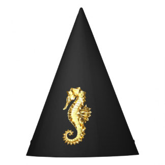 Chapéu De Festa Dourado Cavalo de Mar Poligonal