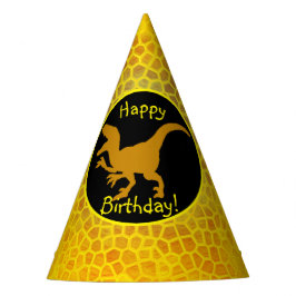 Chapéu De Festa Dourado Dinossauro Esconde Feliz Aniversário!