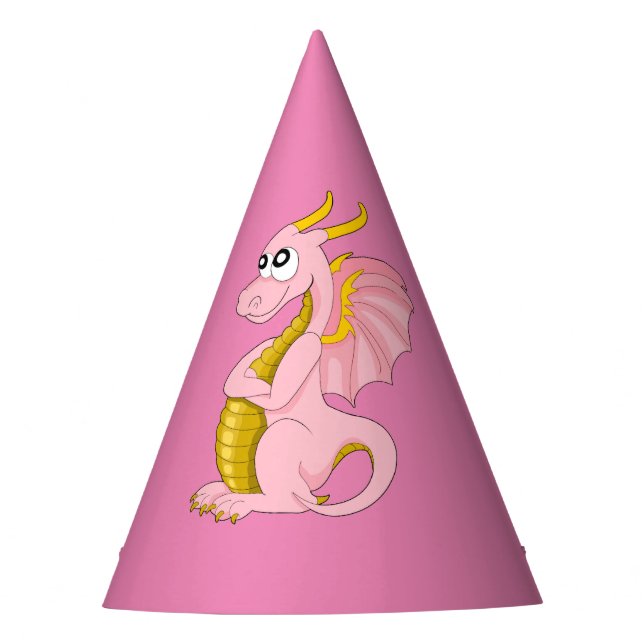 Chapéu De Festa Dragão rosa desenho animado (Frente)
