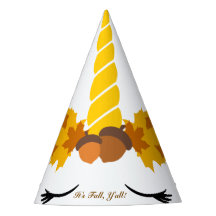 É Fall Y'all Autumn Unicorn Paper Party Hat