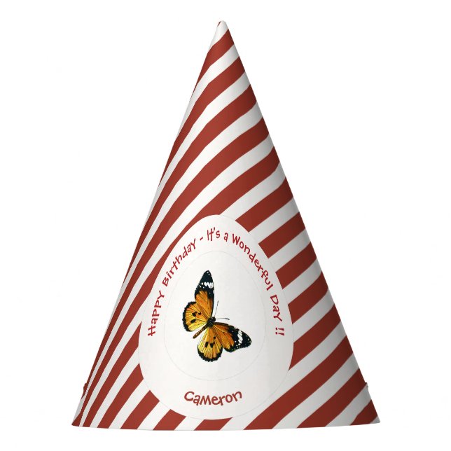 Chapéu De Festa É um Tigre Comum / Festa de Borboleta Rainha Afric (Frente)