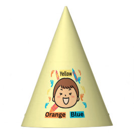 Chapéu De Festa Educative Birthday Colorful Footprints