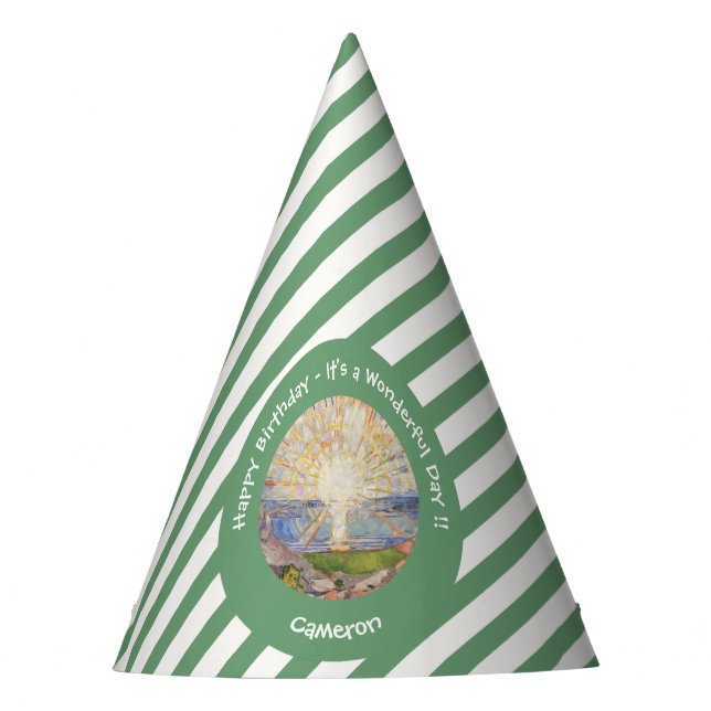 Chapéu De Festa Edvard Munch The Sun (Solen) - Itens de Partido Su (Frente)