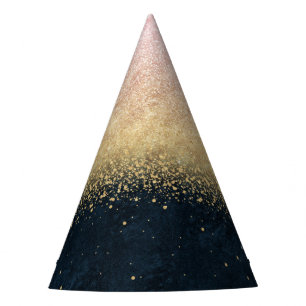 Chapéu De Festa Elegante cora o ouro e os confetes simples azuis