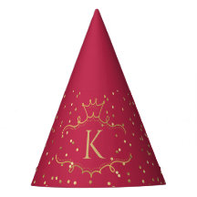 Elegante Estilo Vermelho Dourado Pontos E Monogram