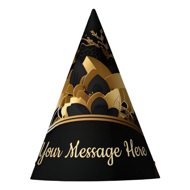 Chapéu De Festa Elegante personalizado Dourado (Frente)
