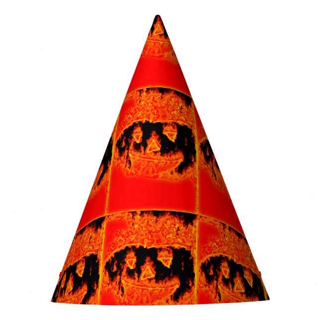 Chapéu De Festa Engraçado Alarme Laranja Chama Halloween Pumpkin (Frente)