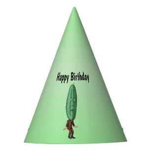 Chapéu De Festa Engraçado Aniversário Pickhead Man Brown Suit Gree