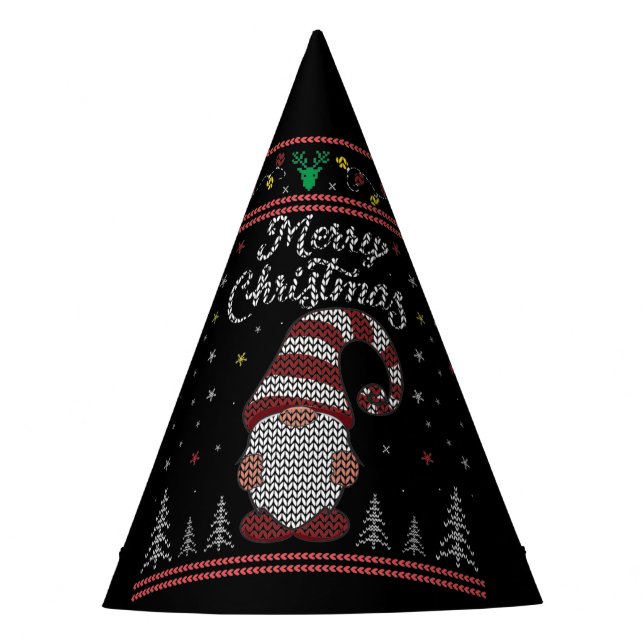 Chapéu De Festa Engraçado Gnomo Feliz Natal (Frente)