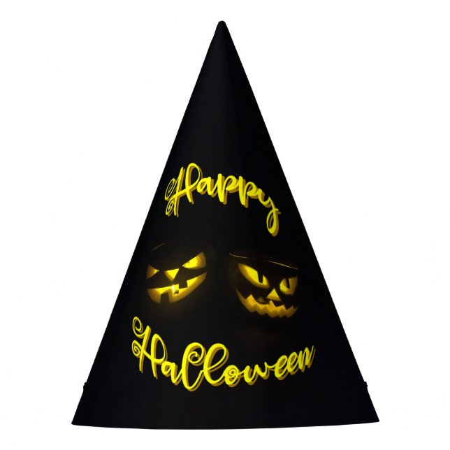 Chapéu De Festa Ensino de Feliz Halloween engraçado com cara de ab (Frente)