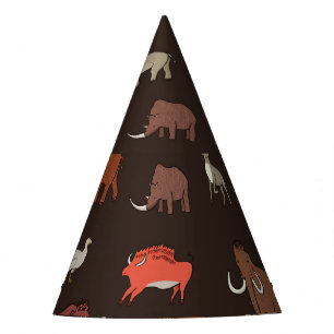 Chapéu De Festa Era Mamute: Padrão Temático Pré-Histórico.