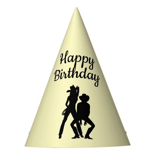 Chapéu De Festa Era um Aniversário de Dança de Linha (Frente)