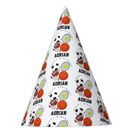Chapéu De Festa Esportes - Bolas Atléticas - Nome Personalizado An