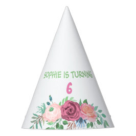 CHAPÉU DE FESTA "ESTÁ A VIRAR... + NÚMERO" FLORAL PERSONALIZADO