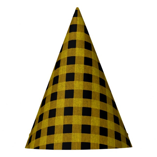 Chapéu De Festa Estilo Lumberjack - tecido amarelo + suas ideias (Frente)