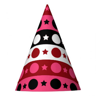 Chapéu De Festa Estrelas do Círculo Branco Cor-de-rosa - Design