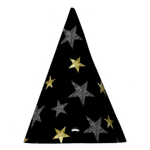 Chapéu De Festa Estrelas Prateadas e Douradas Festa de Estrelas Ne