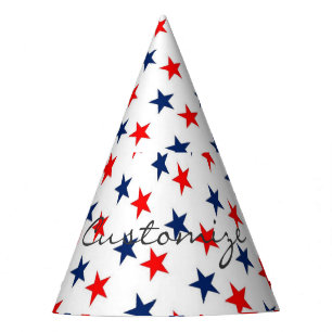 Chapéu De Festa estrelas vermelhas, brancas e azuis patrióticas