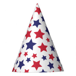 Chapéu De Festa Estrelas Vermelhas e Azuis, 4 de Julho, Fundo Bran
