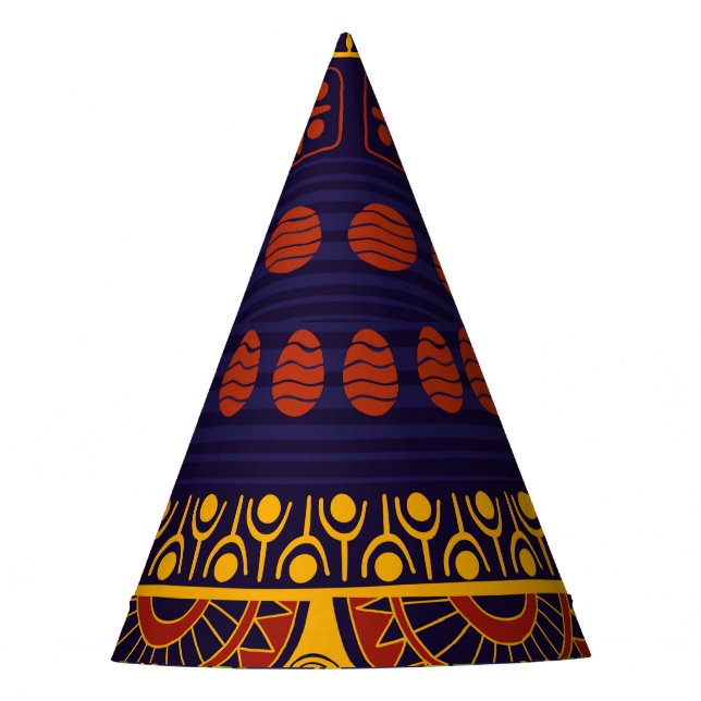 Chapéu De Festa Etno Tribal: Design de padrão sem costura. (Frente)