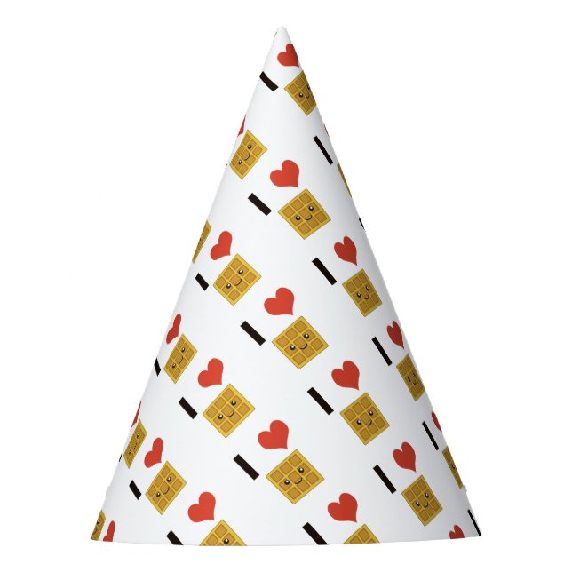 Chapéu De Festa Eu Amo Waffles (Frente)