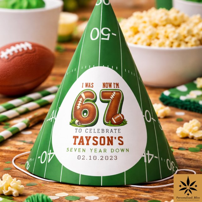 Chapéu De Festa Eu tinha 6 anos, agora eu tenho 7 – Football Ameri (I Was 6, Now I’m 7 – Football America 7th Birthday Party Hat
)