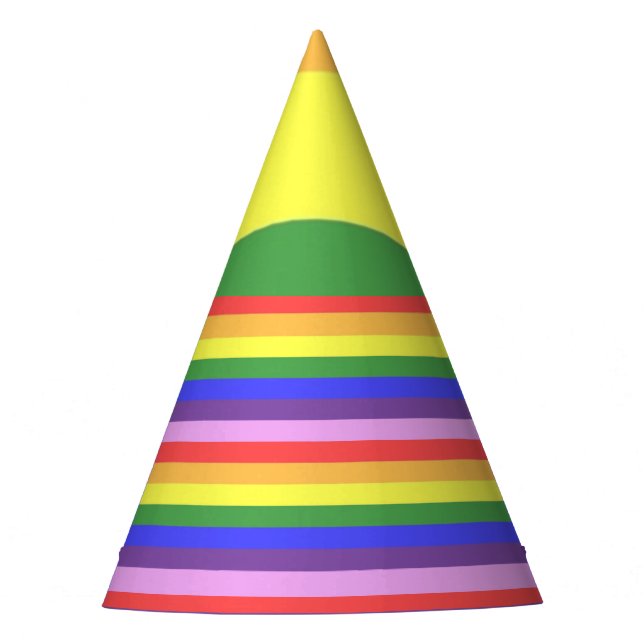 Chapéu De Festa Excelente qualidade - Rainbow Stripe Bright Cores (Frente)