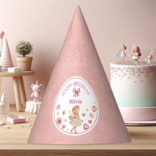 Chapéu De Festa Fada de Morango Doce Rosa