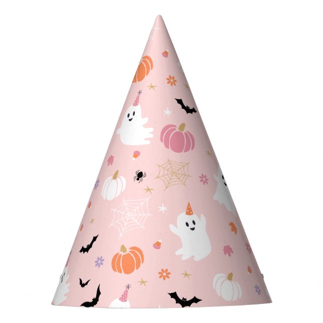 Chapéu De Festa Fantasma Rosa Rosa Cujo Prato De Halloween (Frente)