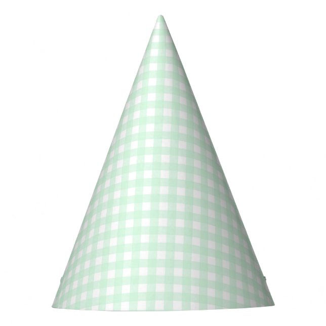 Chapéu De Festa Faye e Lauren Pastel Gingham Green (Frente)