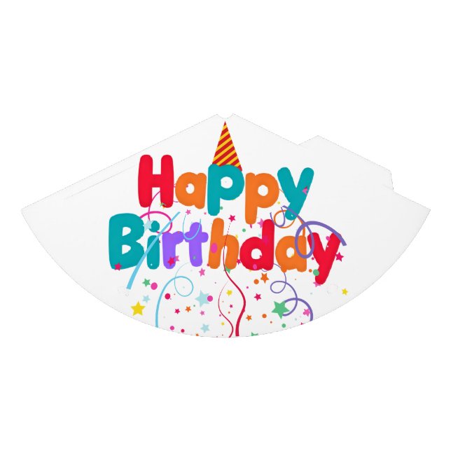 Chapéu De Festa Feliz aniversário Confetti (Frente)