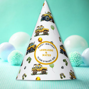 Chapéu De Festa Feliz Aniversário Dinâmico Duo Monstro Garotos Gêm