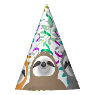 Chapéu De Festa Feliz aniversário do partido Sloths com os Twirle