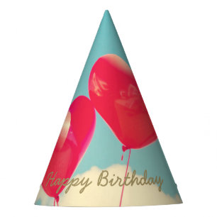 Chapéu De Festa Feliz aniversário dos balões do coração