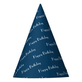 Chapéu De Festa Feliz Aniversário Padrão de Texto Personalizado Az