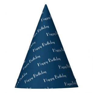 Chapéu De Festa Feliz Aniversário Padrão de Texto Personalizado Az