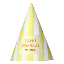 Chapéu De Festa Feliz Aniversário Personalizado com Faixa Amarela