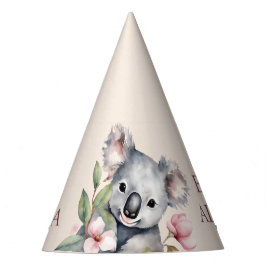 Chapéu De Festa Feliz Primeiro Aniversário Koala Aquarela