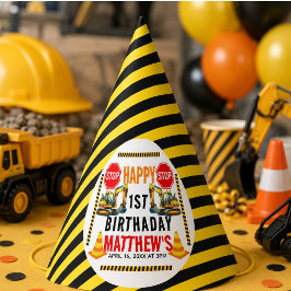 Chapéu De Festa Festa de 1º Aniversário do Caminhão de Construção