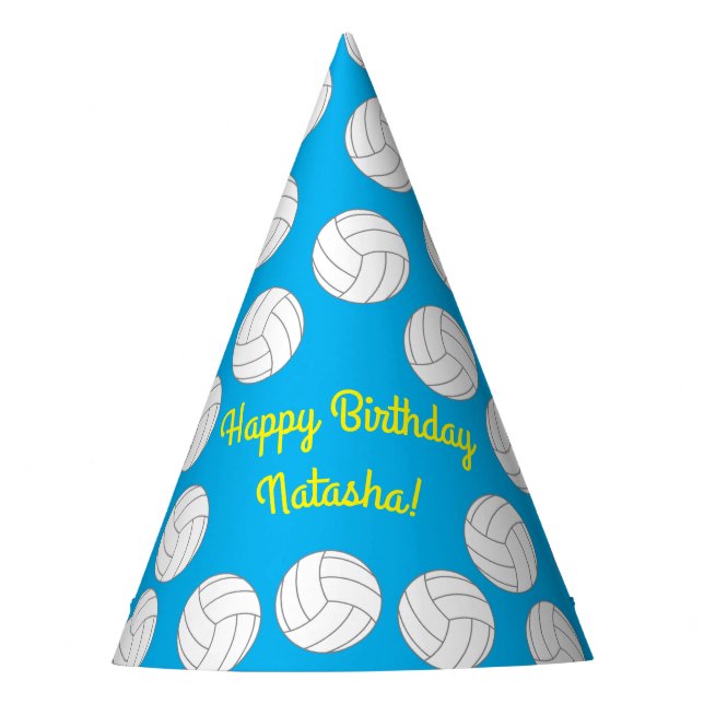 Chapéu De Festa Festa de aniversário de voleibol (Frente)