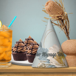 Chapéu De Festa Festa de aniversário Floral Azul Elegante