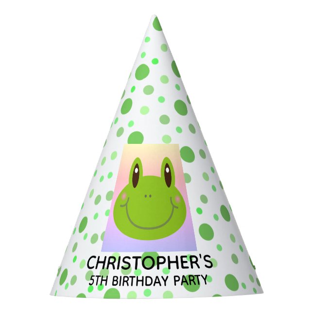 Chapéu De Festa Festa de aniversário sapo personalizada (Frente)